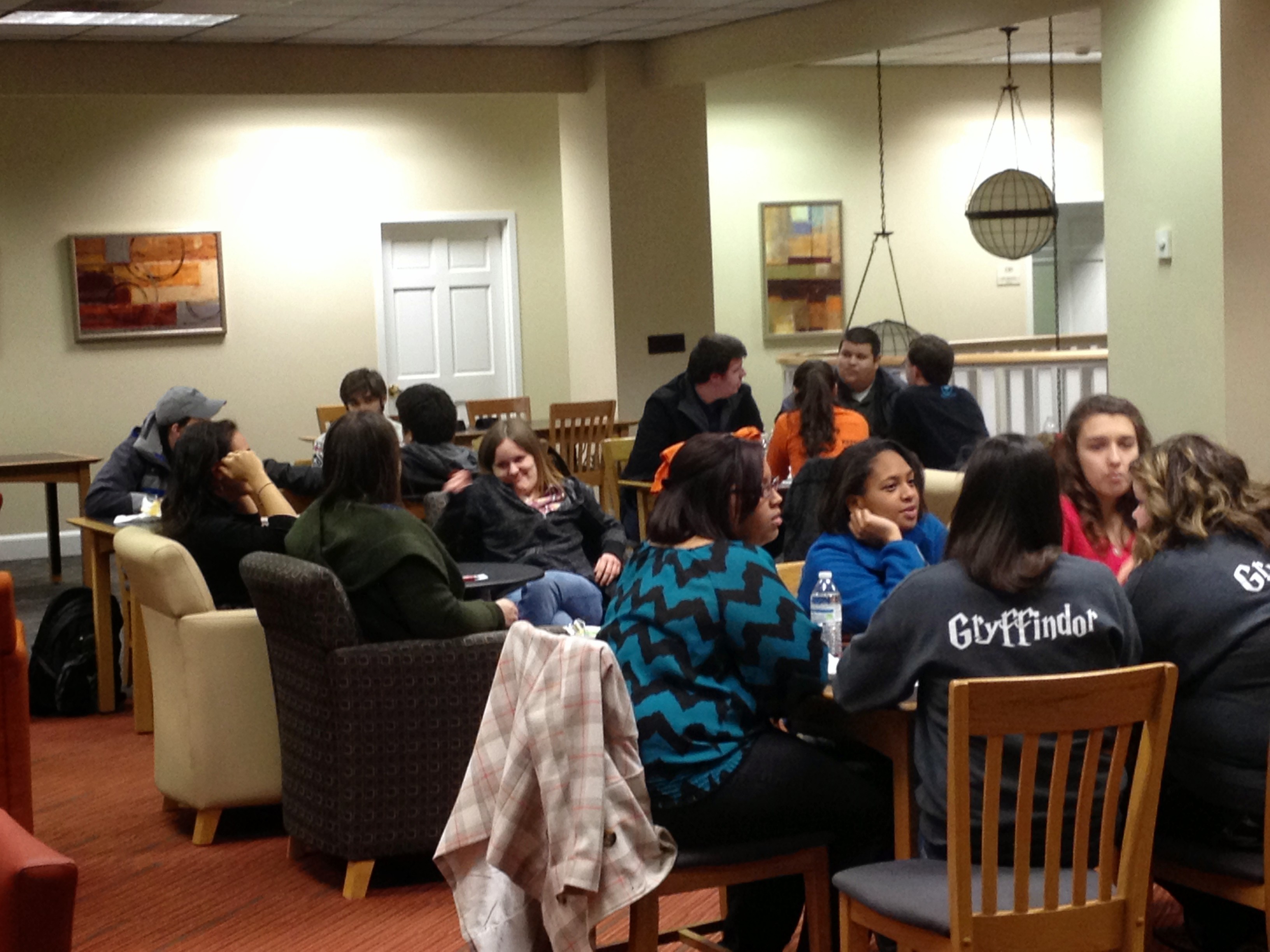 View of all the different teams playing in trivia night